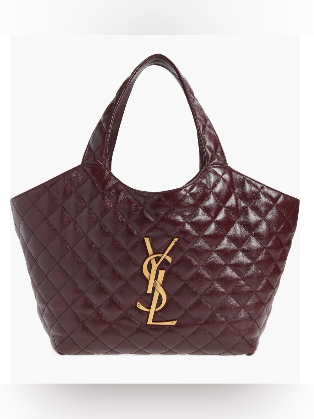 Saint Laurent YSL Medium Icare Quilted Leather Shopper Tote